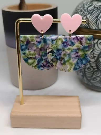 Boucles Origami coeur rose