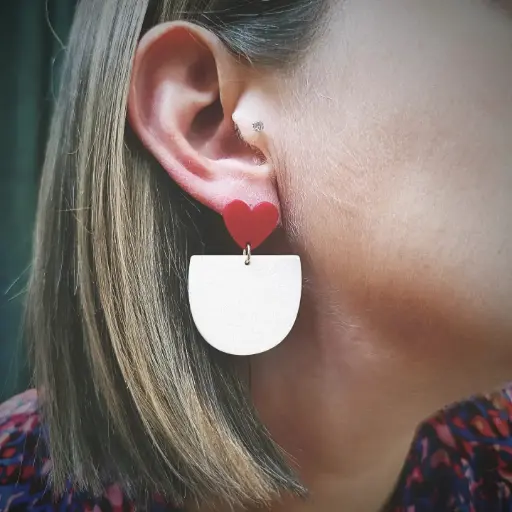Boucles Jill coeur rouge