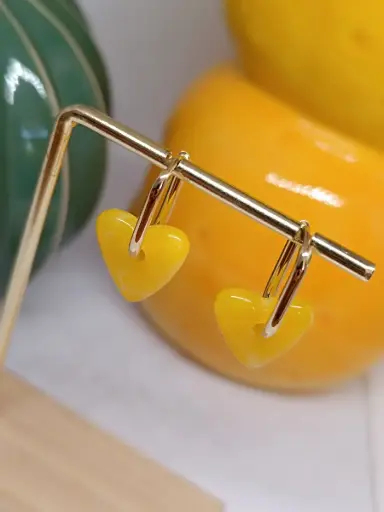 Boucles coeur Jaune